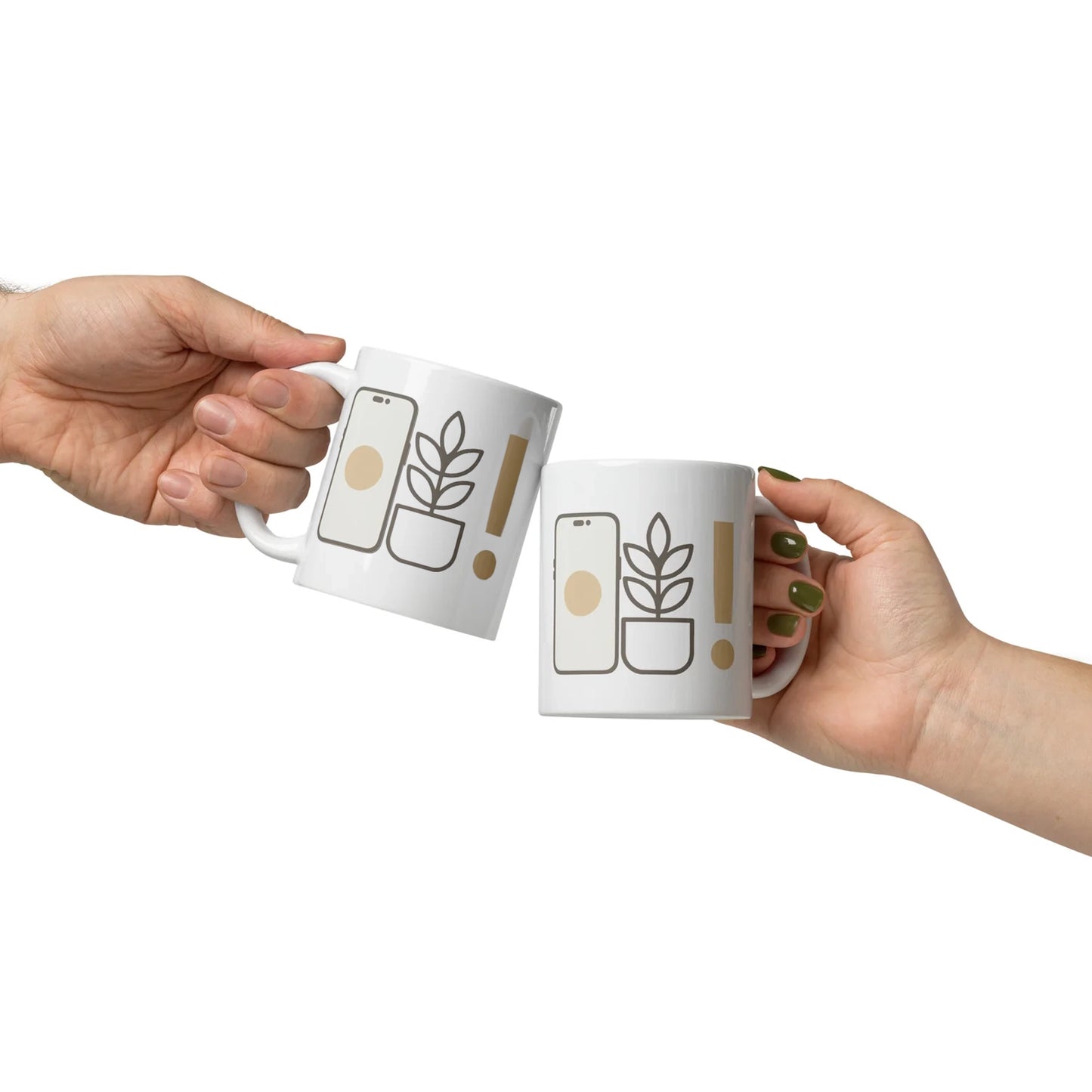 White glossy mug